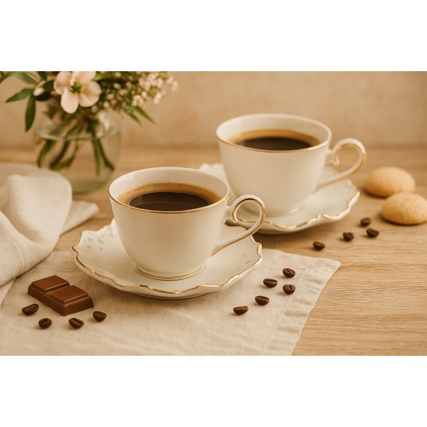 Komplet 2 filiżanek 250 ml + spodki Diva