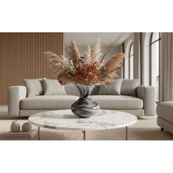 Wazon szklany 25 cm czarno-biały 2311/C275