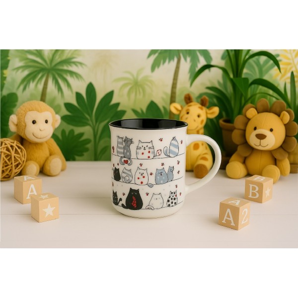 Kubek porcelanowy 330 ml Tomi Kotki Łapki