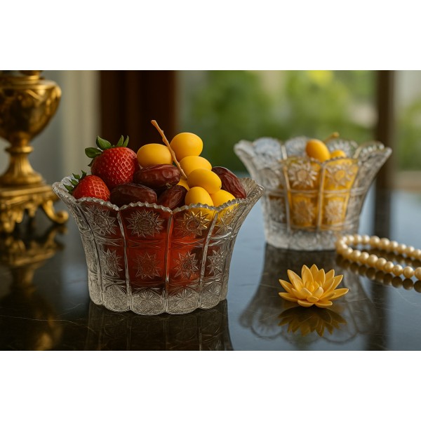 Salaterka kryształowa 20,5 cm gwiazdki Bohemia Hand Made