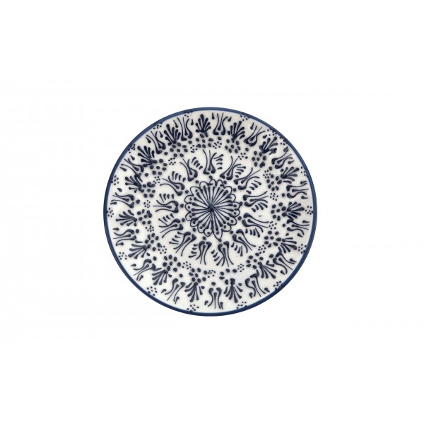 Talerz deserowy 18 cm ceramiczny Oriental White Blue