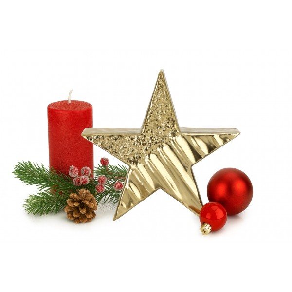 Figurka ozdobna gwiazda metalowa złota mała 2241