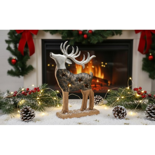 Figurka świąteczna drewniana Renifer 30 cm