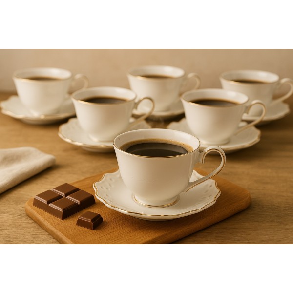 Komplet 6 filiżanek 250 ml + spodki Diva