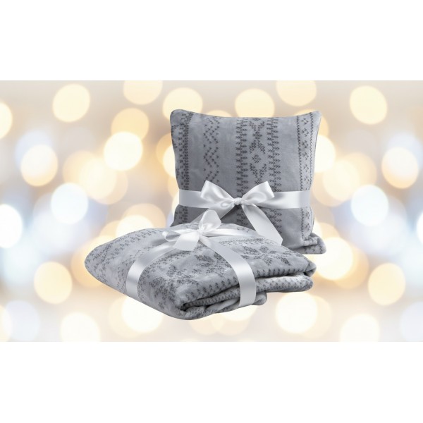 Komplet Koc 150x200 cm + poszewka 50x50 cm Norwegian IB3759-800