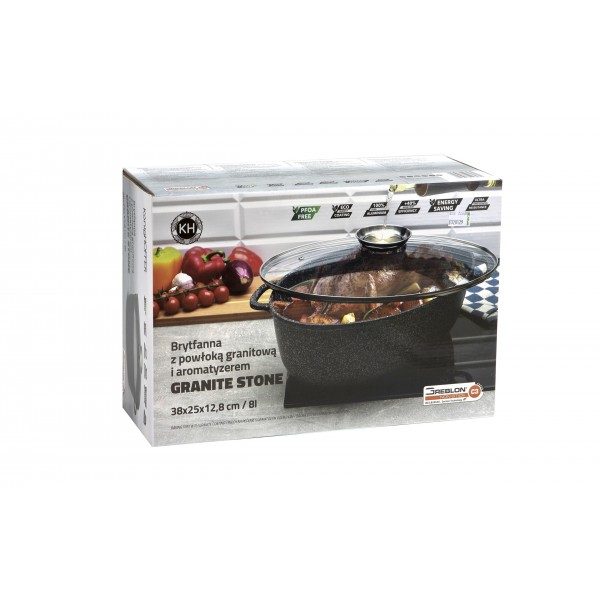 Brytfanna owalna 8 L na indukcję z powłoką granitową Granite Stone
