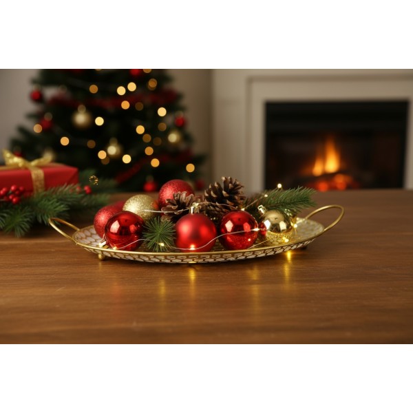 Taca dekoracyjna 45x24x3 cm Glow Hexagone owalna