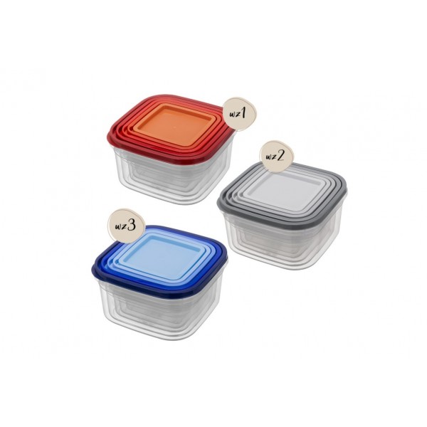 Komplet 5 pojemników kwadratowych KLIC BOX mix kolorów