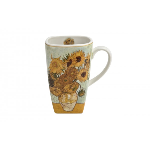 Kwadratowy Kubek porcelanowy 650 ml Sunflowers