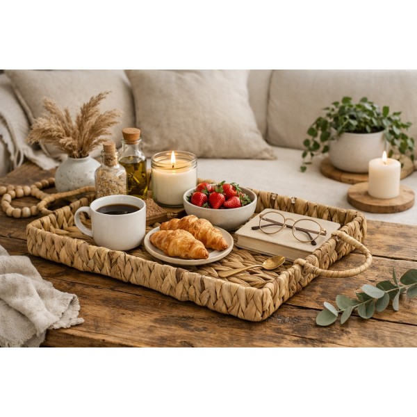 Taca z hiacyntu wodnego 42x30x4,5 cm Amparo