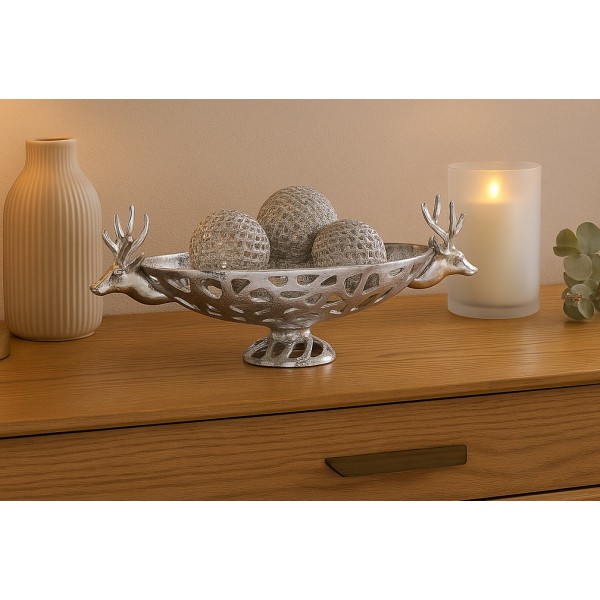 Patera ozdobna 58x18 cm Jeleń metalowa