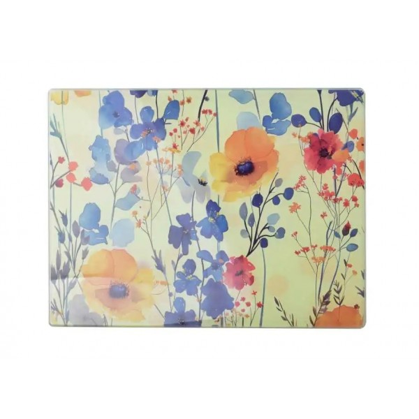 Deska szklana 40x30 cm Aria Kwiaty Polne HTXD0887