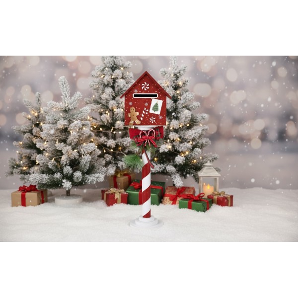 Skrzynka na listy do Św. Mikołaja na stokaju drewniana 8221