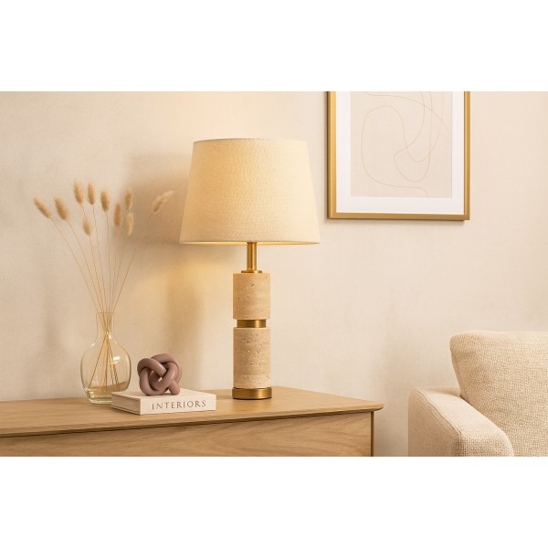 Lampa kamienna z kloszem tkaninowym AP180146