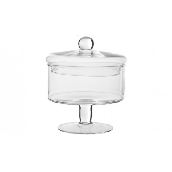 Bomboniera szklana z pokrywą 14 cm Sigma 1624