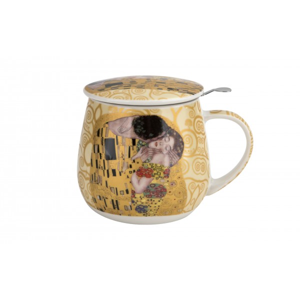 Kubek baryłka z zaparzaczem 430 ml The Kiss Ecru