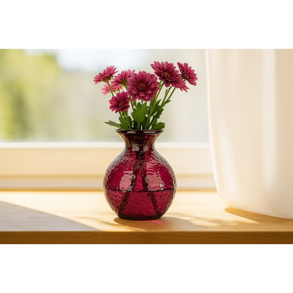 Wazon szklany 18,5 cm bordowy 4829 Paradise San Miguel recykling