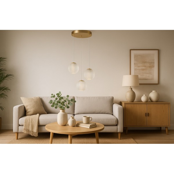 Lampa Edem 3 Round Gold