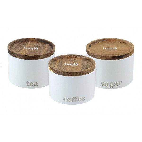 Zestaw 3 pojemników Husla white