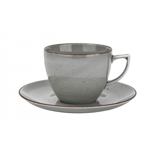 Zestaw 6 filiżanek 200 ml + spodki City szary