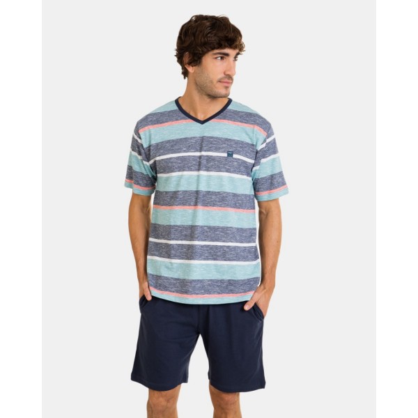 Piżama męska rozm. L P241309 Blue T04