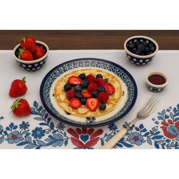 Talerz płytki deserowy 19,5 cm Bolesławiec dek. 224A