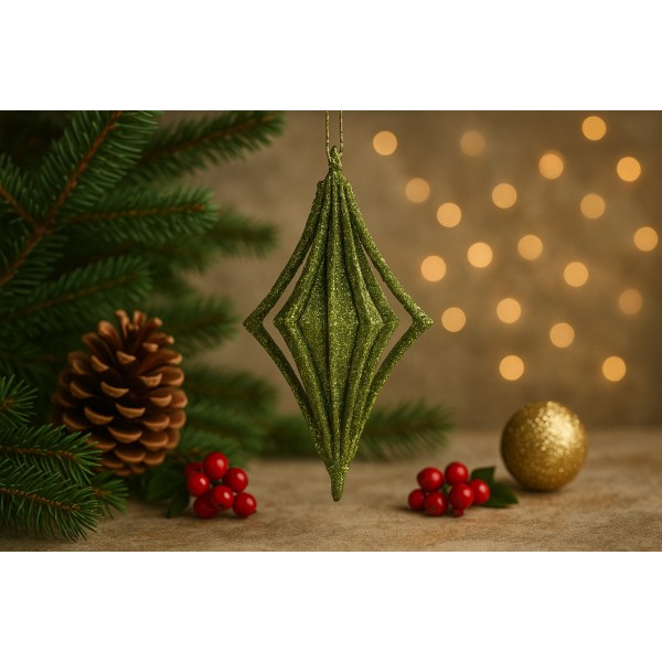 4x Bombka zielona bączek