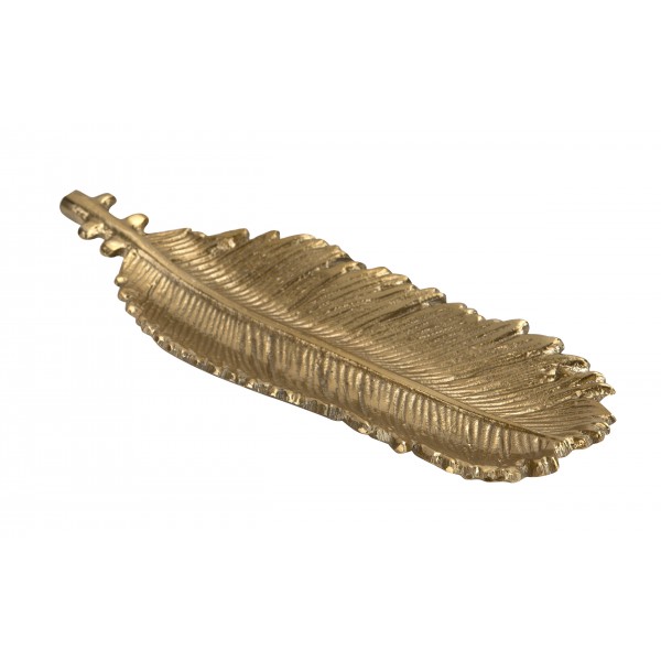 Patera ozdobna 26x10,5 cm Liść złoty