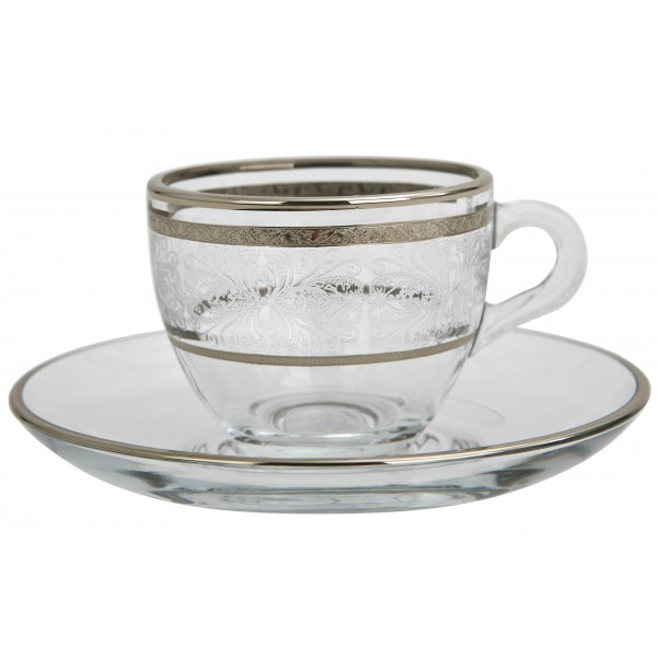 Zestaw 2 filiżanek do espresso 60 ml + spodki Laura