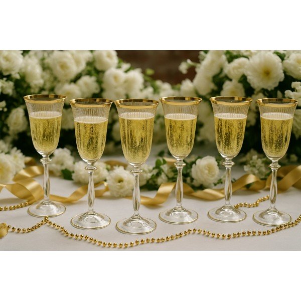 Komplet 6 kieliszków do wina 185 ml Koral Gold