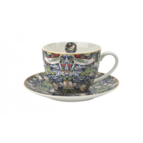 Kpl. 2 filiżanek 250 ml + spodki Strawberry Thief Blue