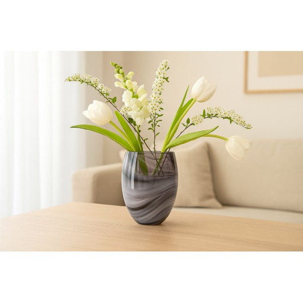 Wazon szklany 12,5 cm eleganckie smugi Asa Glass