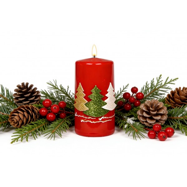 Świeca klubowa 12 cm Trzy choinki
