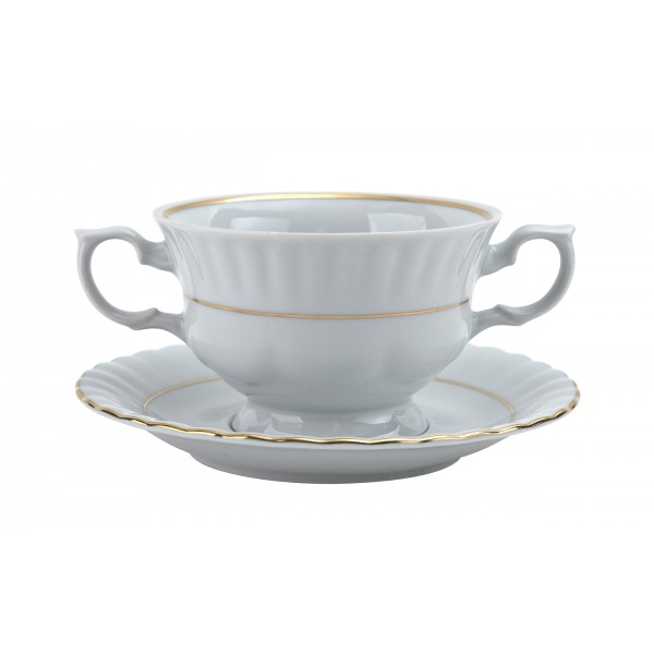 Bulionówka 400 ml + spodek Iwona B014 Złota Linia