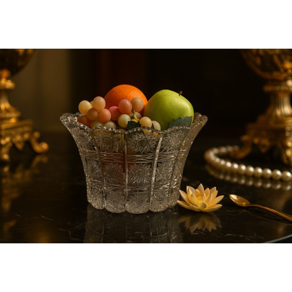 Salaterka kryształowa 15,5 cm gwiazdki Bohemia Hand Made