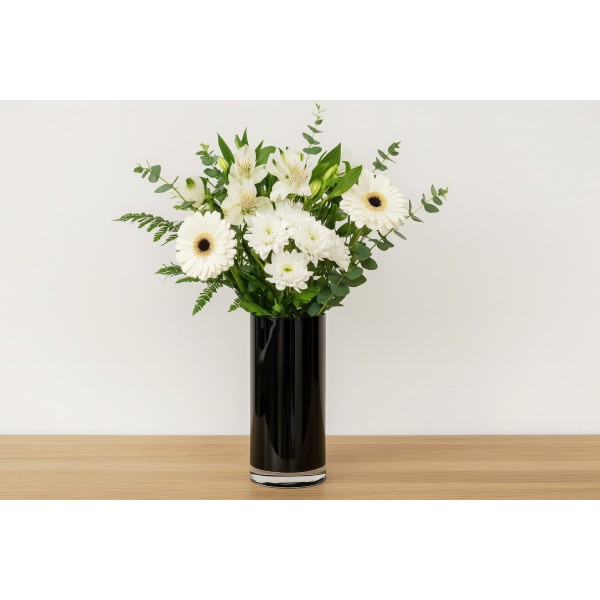 Wazon szklany 25 cm Cylinder czarny