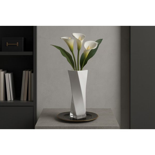 Wazon szklany 28 cm biały Asa Glass