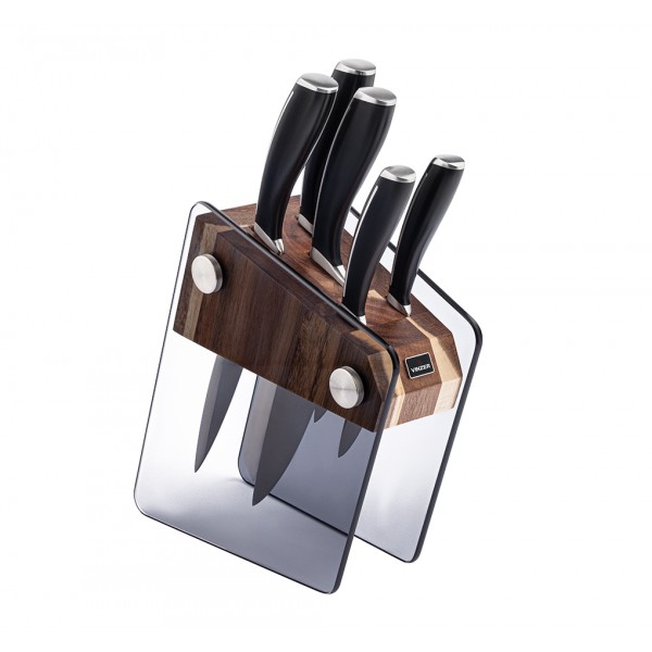 Komplet 5 noży w bloku Crystal 50113