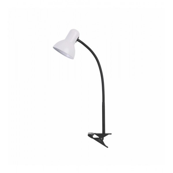 Lampa biurkowa E27 Nika Clips Biała/Czarna