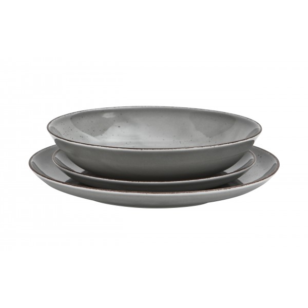 Komplet talerzy dla 6 osób City szary 18 el.