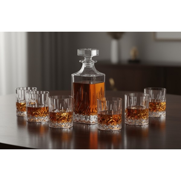 Zestaw do whisky karafka + 6 szklanek Opera