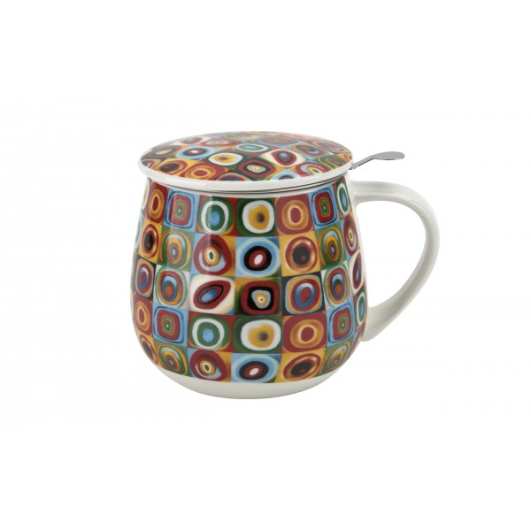Kubek baryłka z zaparzaczem SQUARES WITH CIRCLES, W.Kandinsky
