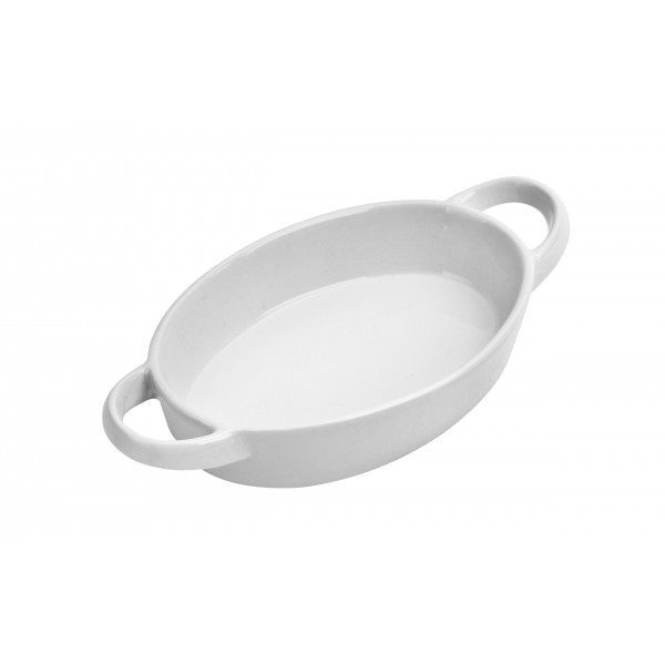 Naczynie żaroodporne do zapiekania 16x21 cm z uszami białe