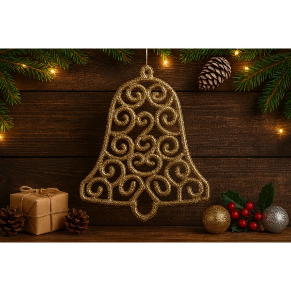 12x Ozdoba świąteczna złoty dzwonek