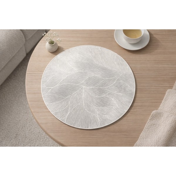 Mata stołowa 38 cm dekoracyjna Glossy srebrna 60252 wz. 2