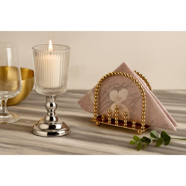 Serwetnik ozdobny metalowy złoty JK0304