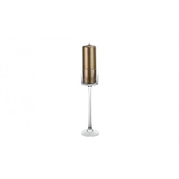 Świecznik szklany efekt spękania 35 cm Krakla Sigma Glass