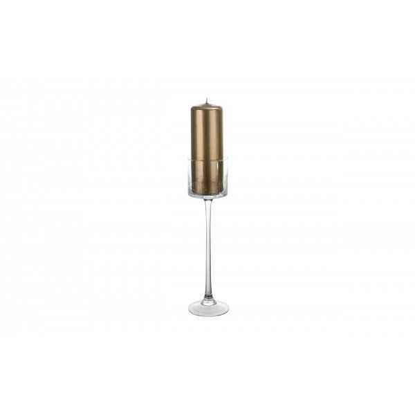 Świecznik szklany efekt spękania 35 cm Krakla Sigma Glass