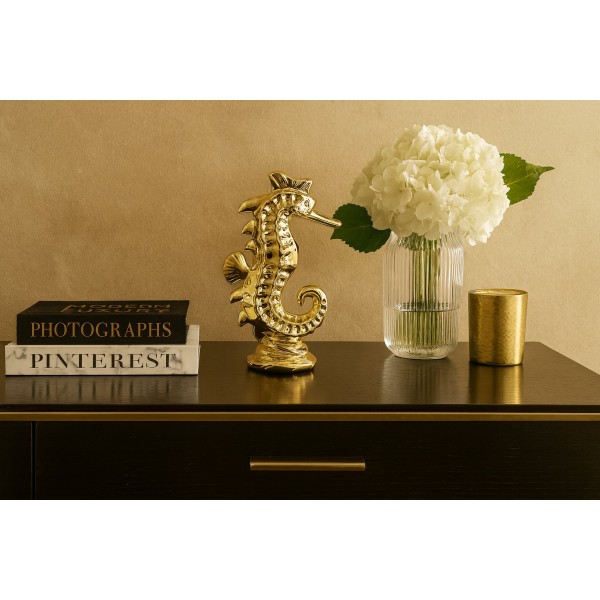 Ozdoba ceramiczna Złoty Konik morski 29 cm