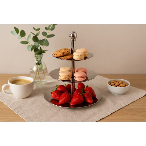 Patera 3 poziomowa metalowa 28cm